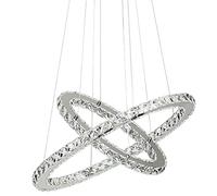 PendantLight, Round Crystal Chandelier Double Layer LED Decorative Hanging Light for Dining Room Bedroom Living Room 's Room Lighting Fixture(Segment dimming)