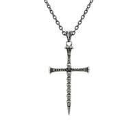 pendantmen pendantnecklaces for womenVintage Skull Seven Deadly Sins Stainless Steel Necklace for Men Cross Nail Pendant Christianl Retro Jewelry (Color : Retro)