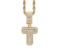 Pendants for Necklaces Mom Necklace for Women Gold Initial Necklace For Women Men Copper Plated Real Gold Inlaid 5A+ Cubic Zirconia Hip Hop Iced Out Letter Toggle Necklace Long Necklace with Pendant