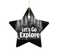 Pendants Let'S Go Explore Nature Thicket Decor Double Sided Xmas Tree Decoration For Family Women Indoor