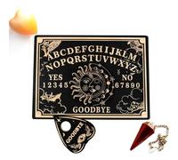 Penddulum Board - 12" Black Wooden Talking Board With Planchette, Engraved Maggic Ouija Accessory | Divination Tool For Spiritual Messages, Metaphysical Witchcraftt Kit