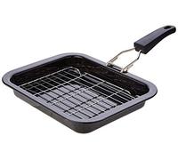 Pendeford Enamel Grill Pan and Rack, 28x22x4cm, Black