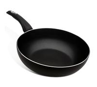 Pendeford Housewares Non-Stick Wok with Pressed Aluminium, Induction Compatible, Dishwasher Safe, Flame Retardant Silicone Handle, PFOA Free, Black, 28 cm