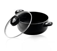 Pendeford Diamond Collection Non-Stick Casserole Pot in Black, Size 24cm, Lightweight | Charlies
