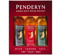 Penderyn Dragon Range Gift Set- Contains 3 x 20 cl Award Winning Welsh Single Malt Whiskies, 40% ABV, Great for Christmas and Birthdays