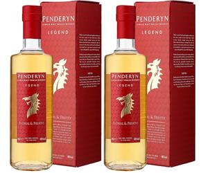 Penderyn Legend, Single Malt Welsh Whisky Dragon Range - 41% ABV, 70 ward Winning, Presented in Premium Gift Box, Crafted in Wales (Pack of 2)