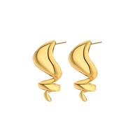 Pendientes de botón de serpiente lisa para mujeres Moda Niñas Pendientes de serpiente de color dorado Joyería de oreja Iteam Regalos de moda