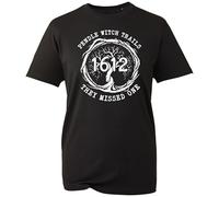 Pendle Witch T-Shirt, Funny They Missed One Sarcastic Quote Graphic, Lancashire 1612 Dark Humour Design, Novelty Witch History Joke Gift (Black, XL)
