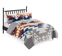 Pendleton 29272 Explorer King-California King Quilt Set Soft Cotton Bed Cover Rustic Home Decor Bedspread Luxury Coverlet Set Cozy Lightweight Quilt and Pillow Shams Set, King, Grey