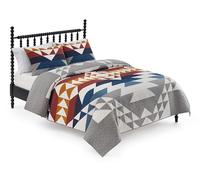 Pendleton - Explorer Quilt Set - Soft Cotton Bed Cover - 100% Cotton - Rustic Home Décor - Twin, Full, Queen, and King Gray - Full/Queen