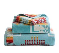 Pendleton Three Piece Towel Set Aqua