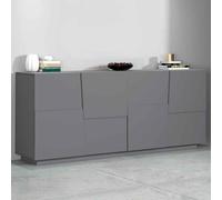 pendleton wooden storage cabinet with 4 doors in matte anthracite