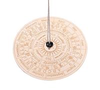 Pendulum Board and Crystal Dowsing Pendulum Necklace Set, Wooden Divination Board, Portable Witchcraft Tool for Beginners, Decision Making, Home Decor & Spiritual Gifts(Pattern:Zodiac)