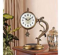Pendulum Clock - Copper-Plated Mantel Clock for Living Room, Office, Decorative Use, Ideal for Fireplace and Desk