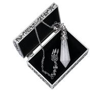 Pendulum Crystal, Natural Crystal Pendulums for Divination, Professional Crystal Dowsing Pendulum, Spiritual Pointed Crystals for Witchcraft (Rock Crystal)