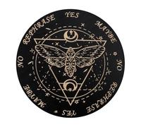 Pendulum Dowsing Divination Board - 15cm Moth Design Ouija Spirit Board | Wooden Round Spirit Board | Yes/No/Maybe Decision-Making Mat | Mystical Fortune-Telling Tool WitchcraftWiccan Altar Supplies