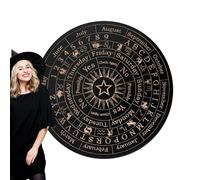 Pendulum Dowsing Divination Board - 15cm Star Design Ouija Spirit Board | Wooden Round Spirit Board | Yes/No/Maybe Decision-Making Mat | Mystical Fortune-Telling Tool WitchcraftWiccan Altar Supplies
