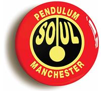 PENDULUM MANCHESTER NORTHERN SOUL BADGE BUTTON PIN (Size is 1inch/25mm diameter)