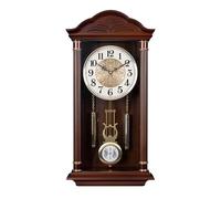 Pendulum Wall Clock Battery Operated - Large Hanging Grandfather Wall Clock with Pendulum - Quiet Pendulum Clock - Chiming Wall Clock for Living Room Decor, Office & Home Decor Gift