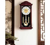 Pendulum Wall Clock Large Retro Grandfather Clock for Living Room Silent Battery Operated Decorative 60cm High Traditional Design Birthday Gift