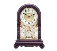 Pendulum Wall Clock, Retro Grandfather Style, Battery Operated, Decorative Mantle Clock for Living Room, Office, and Home