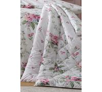 Catherine Lansfield Bridgerton 3.5 Tog Penelope Floral Reversible 200x200cm Eiderdown Bedspread Cream