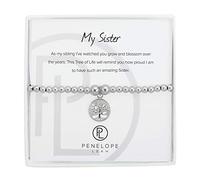 Penelope Leah Sterling Silver My Sister Stretch Bead Tree of Life Charm Bracelet