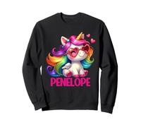 Penelope Personalized Name Colorful Unicorn Women Girls Sweatshirt