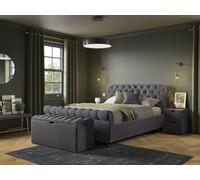 Penelope Upholstered Ottoman Bed Frame Super King Pewter