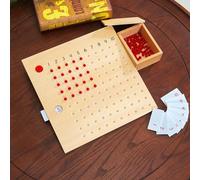 penepico Premium Beech Wood Multiplication Board - Multiplication Board with 100 Beads & Number Chips, Math Material for Children 6-9, Homeschool & Classroom (Multiplication Bead Board)
