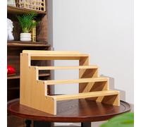 penepico Premium Montessori Cylinder Blocks Stand - Wooden 4-Tier Storage Rack for Knobbed Cylinders, Sensorial Material Organizer, Practical Life Display Stand Homeschool Classroom Kids Ages 3-6
