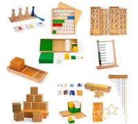 penepico Premium Montessori Math Set 2 - 12 Piece Advanced Set for Fractions, Decimals & Potencies, Math Material for Kids 6-9, Homeschool & Classroom