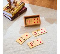 penepico Premium Montessori Number Quantity Assignment Puzzle 1-10, Solid Beech Wood Numbers Quantities Plates for Children 3-6, Digit Dots Counting Boards, Math Manipulative, Homeschool Classroom