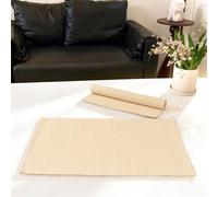 penepico Premium Montessori Work Rug 2-Pack - Medium 60x80cm / 23.6"*31.4" Beige 100% Cotton Reversible Mat, Soft Floor Working Blanket for Toddler Sensory Play & Learning, Homeschool Classroom