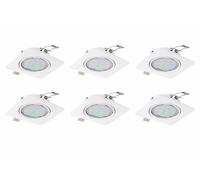 EGLO Peneto White Gu10 Recessed Moveable Ceiling Spotlight Adjustable Downlight