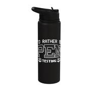 Penetration Tester Cyber Security Id Rather Be Pen Testing Stainless Steel Insulated Water Bottle