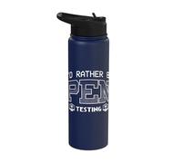 Penetration Tester Cyber Security Id Rather Be Pen Testing Stainless Steel Insulated Water Bottle