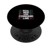 Penetration Testing "REAL MEN USE COMMAND LINE" Humor PopSockets Adhesive PopGrip
