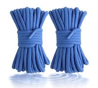 Penfeinx 2-Pack Soft Cotton Rope Durable Thick Rope Skin Friendly Smooth Cotton Rope 10 Meters/32 Feet 8MM Multipurpose Branded Protecting Ending Twisted Long Rope Sky-Blue