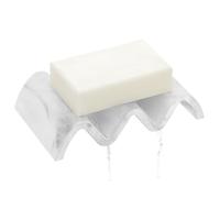 PENGARO Marble Soap Dish with Drain, Wave Shape Soap Dish Shower Soap Holder, Quick Drying Soap Box, Jewellery Bowl, Ring Tray, Soap Tray for Bathroom, Sponge Holder, Kitchen, Marble White