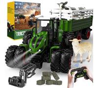 PENGBU RC Remote-controlled tractor with trailer, toy tractor