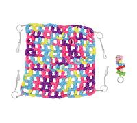 Pengcadent Hamster Hammock Swing, Small Hanging Bed, Soft Breathable Hand Woven Hammock with Hooks, Multi Functional Climbing Net for Hamster Honey Glider Parrots, Woolen Yarn (25 * 25CM)