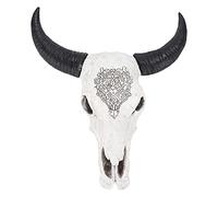 Pengcadent Wall Decor, Cow Skull Decoration, Hand Polished Head with Horns, Animal Skull Decor for Living Room, Bedroom, Background Wall Decor