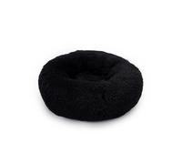 Pengchang Donut Dog Bed Plush Basket Pets Accessories Round Pet Small Fluffy Medium Cushion Sofa Washable Warm Large Dogs Beds Mat Puppy(Black,80cm)