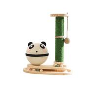 Pengchang Solid Wood Turntable Cat Scratching Board Playful Cat Self Fun Sisal Claw Grinder Pet Supplies Toys Cat Furniture Condo(Panda Turntable)
