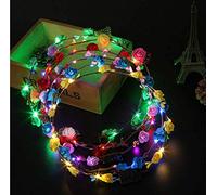 Pengcheng 7pcs Flower Crown Garland Headband - Floral Headdress for Women & Girls - Hair Accessories for Birthday, Wedding, Festival & Party