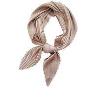 PengFaXin Women Silk Like Solid Square Scarf Satin Neckerchief Pleated Headscarf (#15 C Pink)