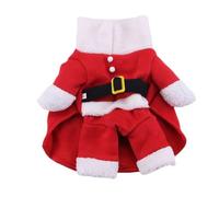 PengGengA Dog Santa Claus Costume with Hat Warm Pet Clothes Christmas Dog Hoodie with Faux Fur Trim Cute Holiday Outfit - Xmas, S