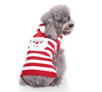 PengGengA Dog Turtleneck Sweater Soft Winter Knitwear Warm Pet Clothing Casual Dogs Cats Jacquard Knitted Jumper - Xmas-65 Santa, S