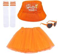 PengGengA Orange Aperol Spritz Costume Accessories Set for Summer 70s 80s 90s Fancy Dress Carnival Themed Party Cocktail